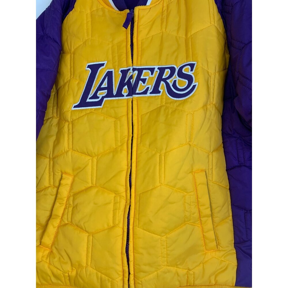 Los Angeles Lakers Boys Youth Reversible Puffer Jacket XL 18–20 Reebok RFF10658 - Picture 7 of 11